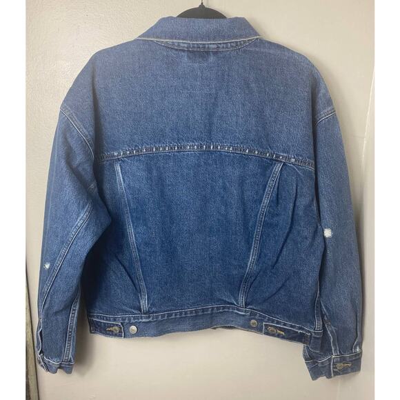 NWT LEVI'S JEAN JACKET BLUE MEDIUM - Picture 4 of 10